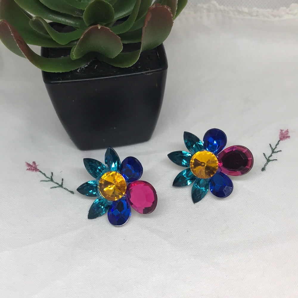 Beautiful colorful clip earrings